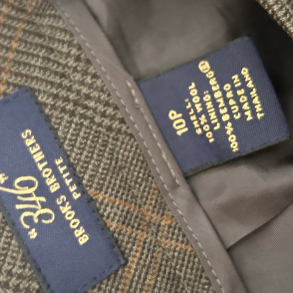 Brooks Brothers brown plaid 100% wool fully lined trousers petite size 10P - Picture 5 of 7